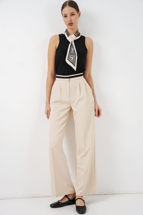 High Waist Wide Leg Trousers with Pockets - Image 5