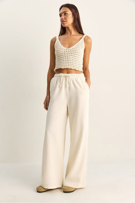 Brede Katoenen Broek met Touwsluiting Taille - Image 2