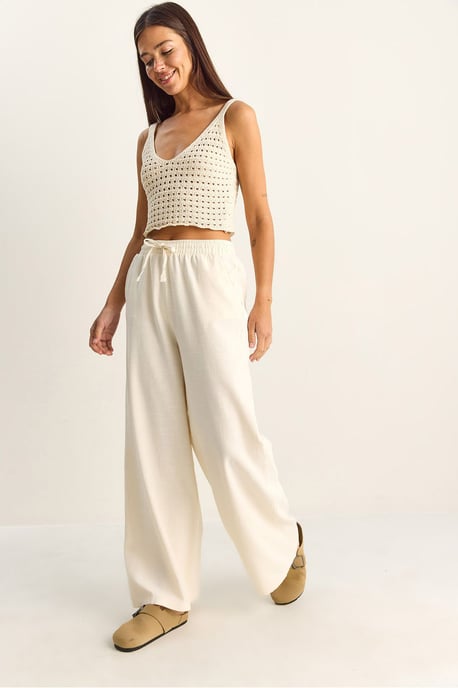 Brede Katoenen Broek met Touwsluiting Taille - Image 5