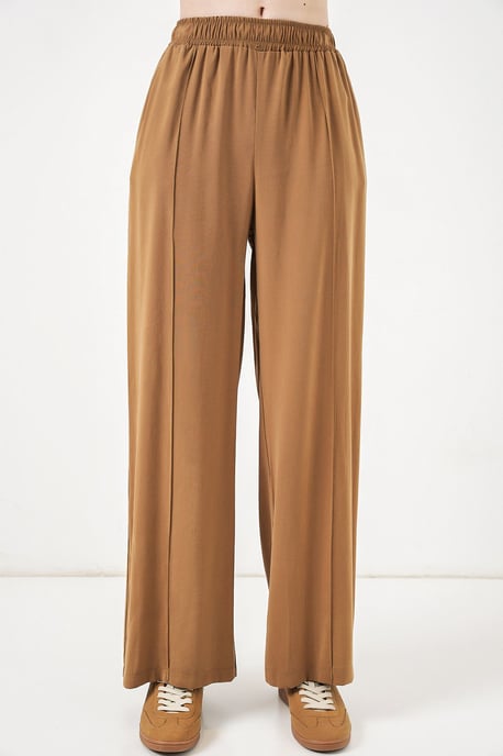Brede Pijpen Broek met Elastische Taille - Image 2