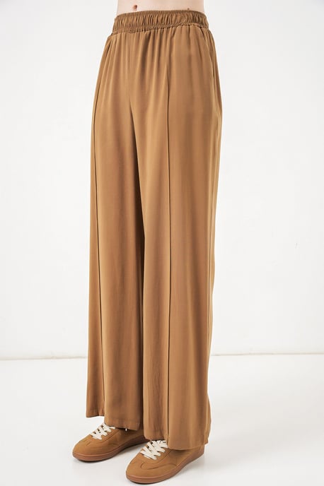 Brede Pijpen Broek met Elastische Taille - Image 4
