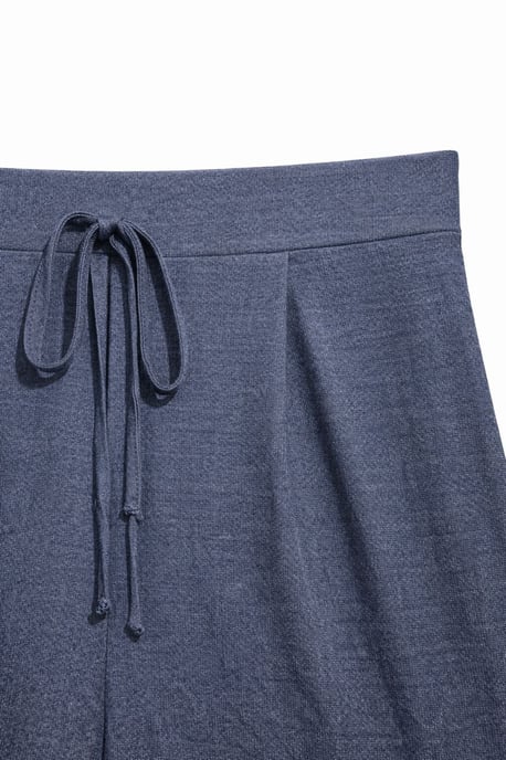 High Waist Wide Leg Palazzo Pants with Tie Detail - Image 2