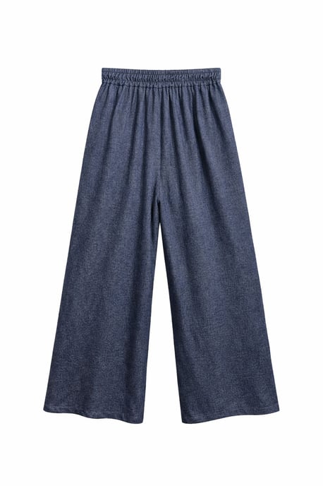 High Waist Wide Leg Palazzo Pants with Tie Detail - Image 3