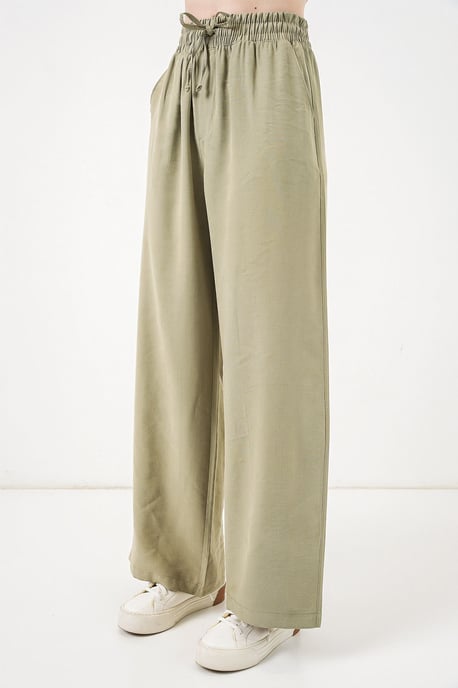High Waist Wide Leg Trousers with Pocket - Image 4