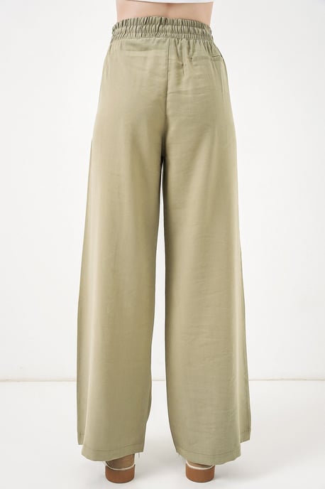 High Waist Wide Leg Trousers with Pocket - Image 6