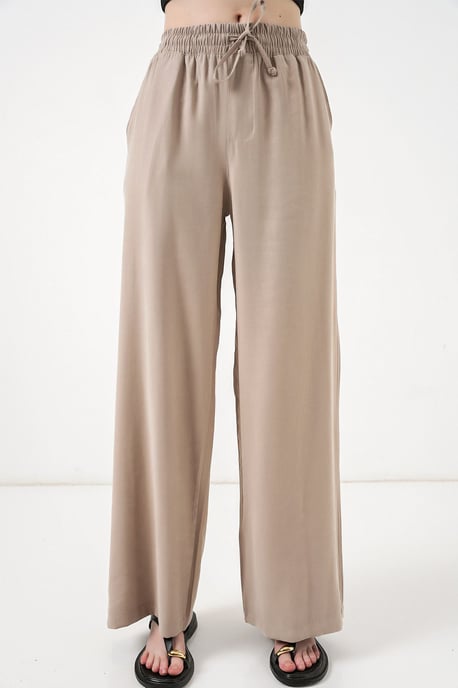 High Waist Wide Leg Trousers with Pocket - Image 2