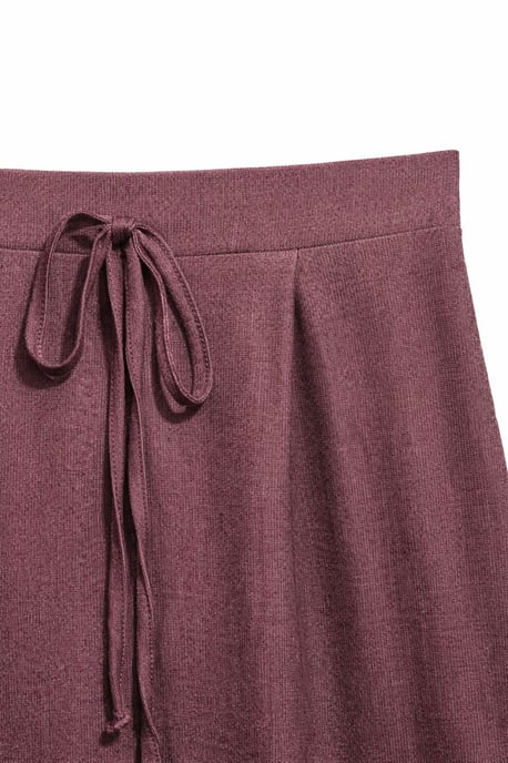 High Waist Wide Leg Palazzo Pants with Tie Detail - Image 2