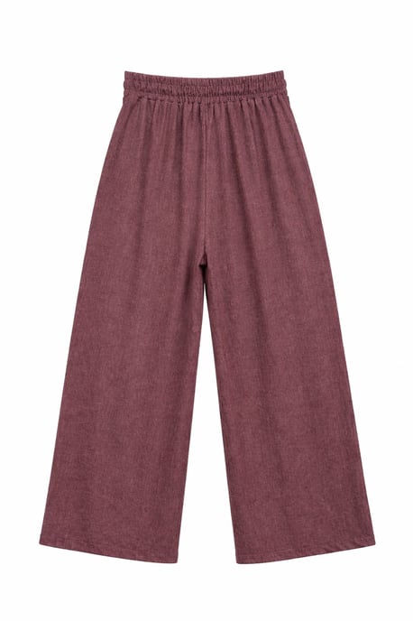 High Waist Wide Leg Palazzo Pants with Tie Detail - Image 3