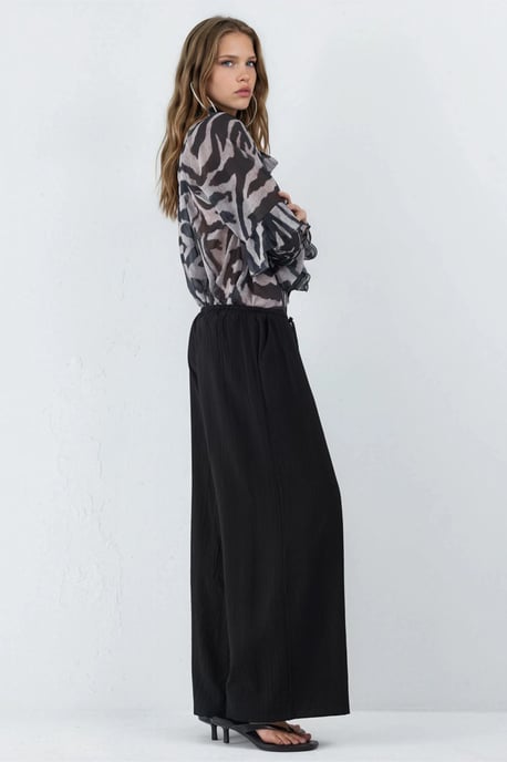 Wijde Pantalon met Elastische Taille en Zakjes - Image 4