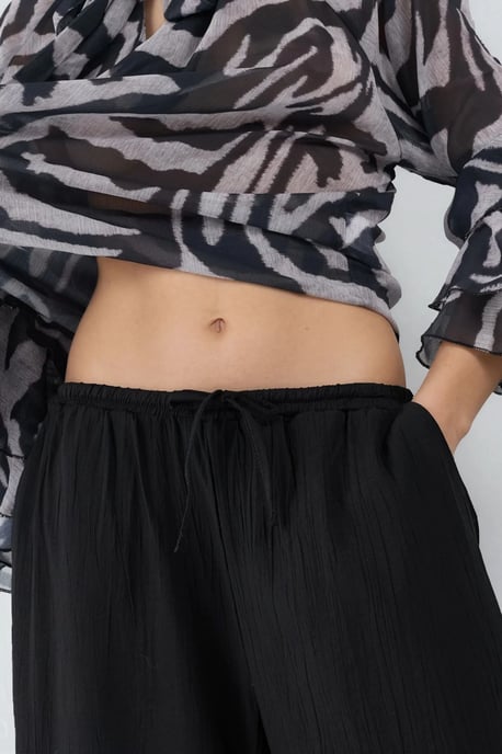 Wijde Pantalon met Elastische Taille en Zakjes - Image 6