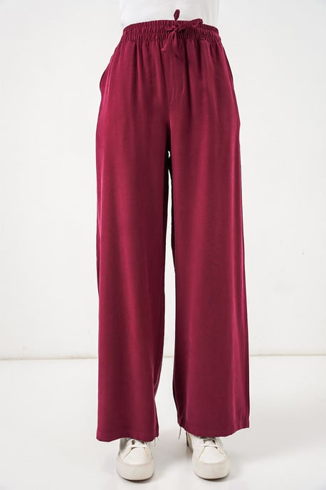 High Waist Wide Leg Trousers with Pocket - Image 2
