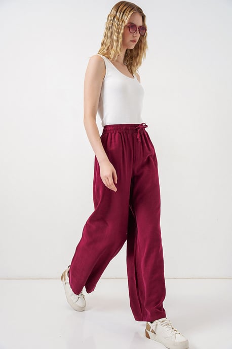 High Waist Wide Leg Trousers with Pocket - Image 3