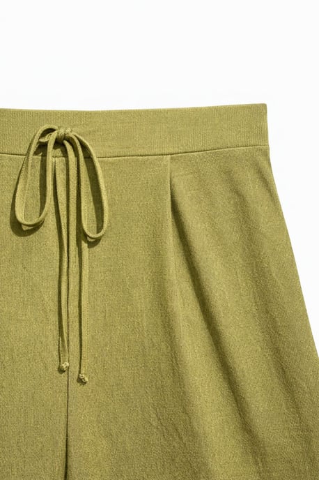 High Waist Wide Leg Palazzo Pants with Tie Detail - Image 2