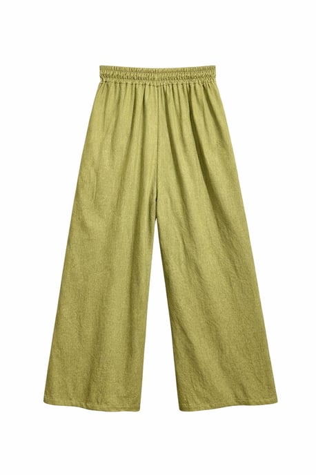 High Waist Wide Leg Palazzo Pants with Tie Detail - Image 3