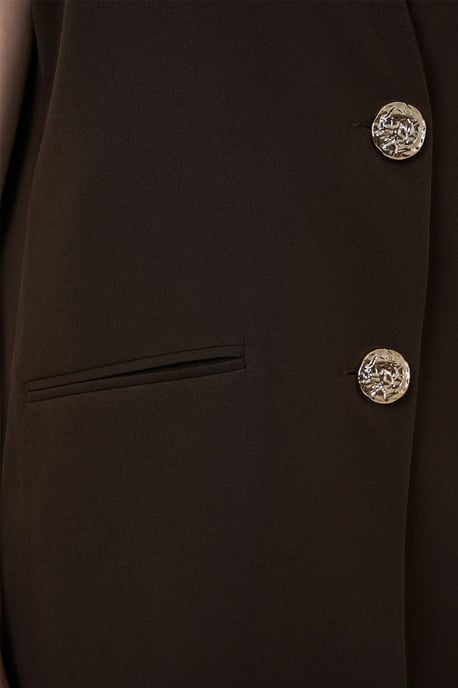 Lange V-hals Geknoopte Slim Fit Vest - Image 4