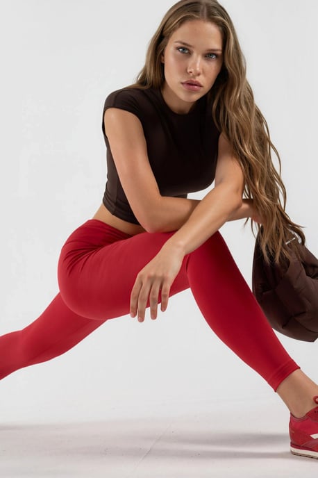 Crew Neck Solid Crop T-Shirt - Image 3