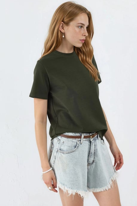 Effen Ronde Hals T-Shirt - Image 2