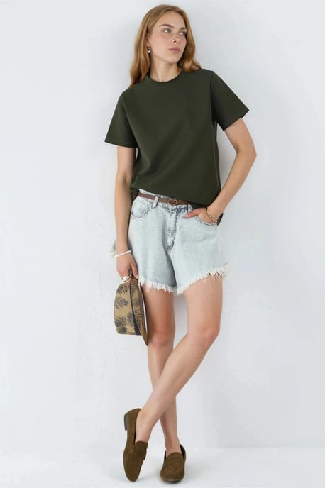 Effen Ronde Hals T-Shirt - Image 4