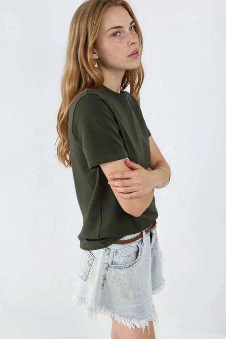 Effen Ronde Hals T-Shirt - Image 5