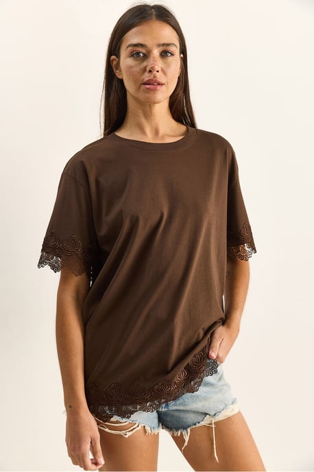 Oversized Crew Neck Cotton T-Shirt - Image 2