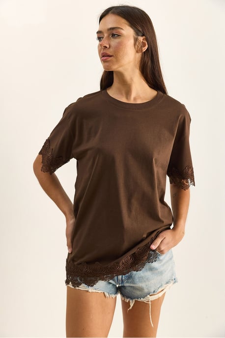 Oversized Crew Neck Cotton T-Shirt - Image 3