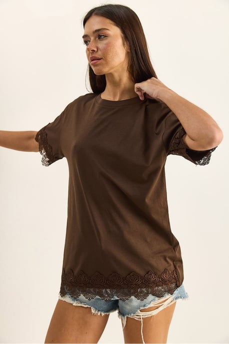 Oversized Crew Neck Cotton T-Shirt - Image 4