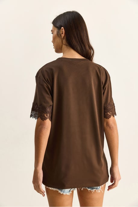 Oversized Crew Neck Cotton T-Shirt - Image 6