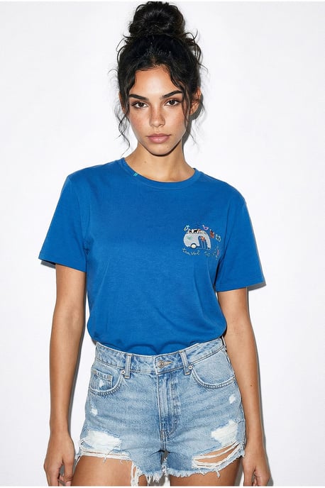 Geborduurd T-shirt met ronde hals - Image 4