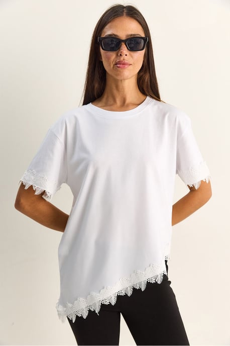 Oversized Crew Neck Cotton T-Shirt - Image 2