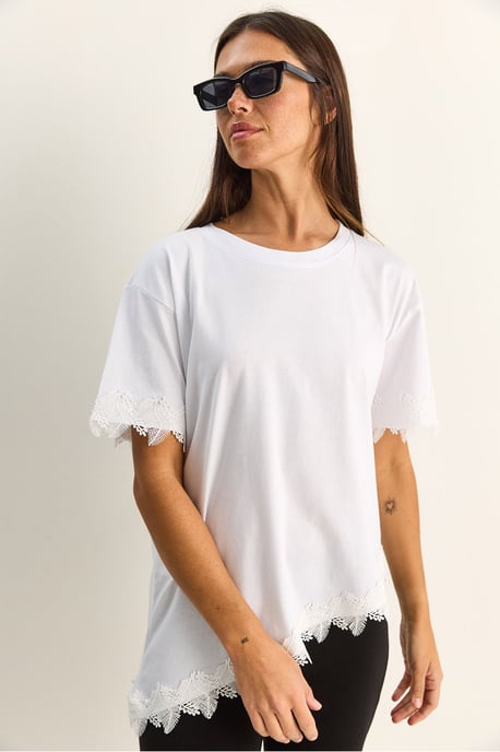 Oversized Crew Neck Cotton T-Shirt - Image 4