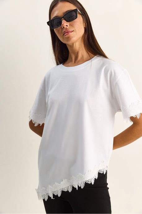 Oversized Crew Neck Cotton T-Shirt - Image 5