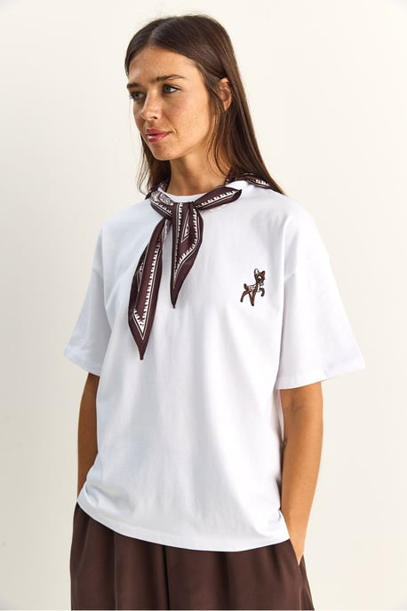 Losse Fit Crew Neck Geborduurde T-Shirt - Image 2