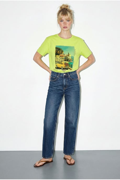 Tryckt T-shirt med rund hals - Image 2