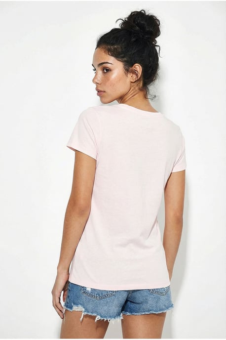 Broderad tryckt T-shirt med rund krage - Image 5