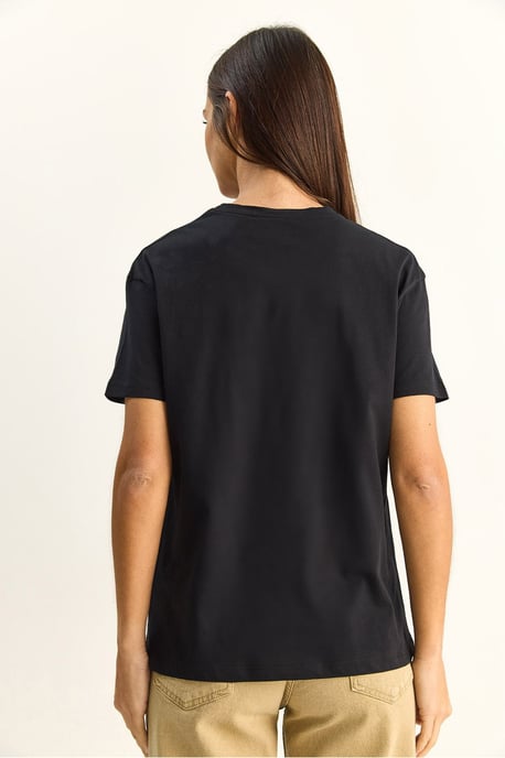 Geborduurd Tekstprint Relaxed Fit T-Shirt - Image 6