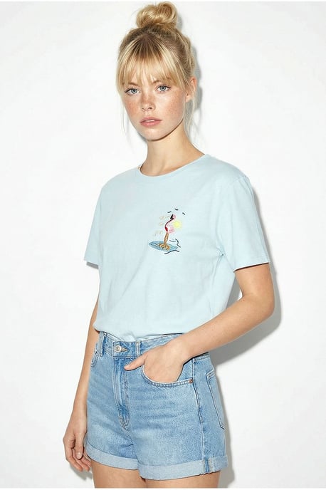 Geborduurd Korte Mouw Katoenen T-Shirt - Image 3