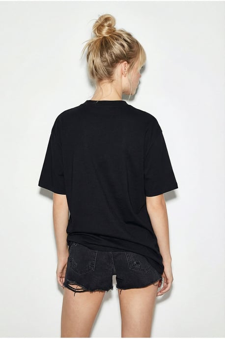 Broderad rundhalsad t-shirt med avslappnad passform - Image 5
