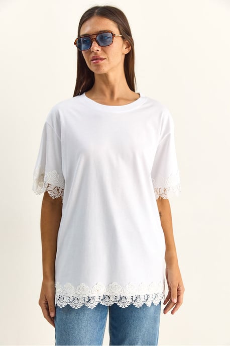 Overmaatse Crew Neck Katoenen T-Shirt - Image 2