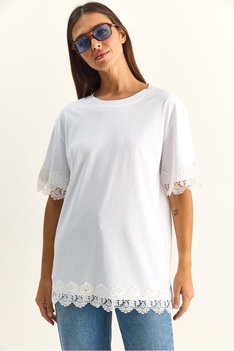 Overmaatse Crew Neck Katoenen T-Shirt - Image 3