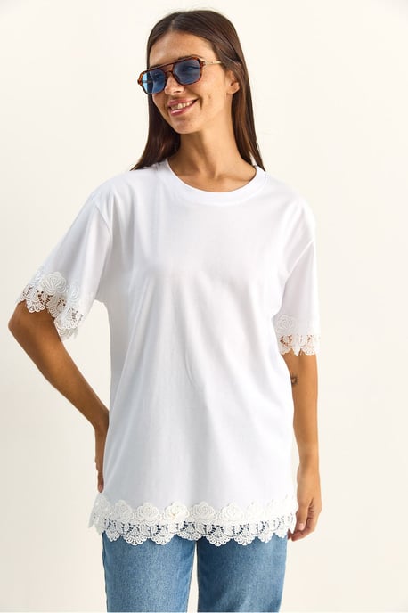 Overmaatse Crew Neck Katoenen T-Shirt - Image 5