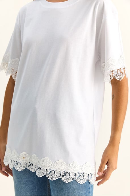 Overmaatse Crew Neck Katoenen T-Shirt - Image 6