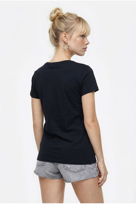 Broderad U-hals T-shirt Basic - Image 4