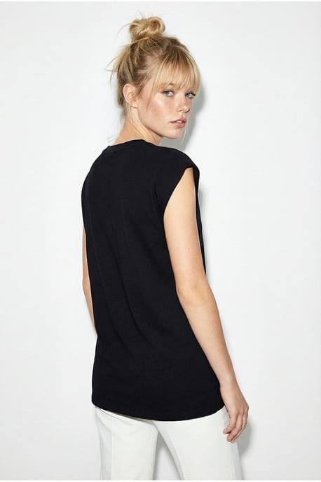Uitgesneden Ronde Hals T-Shirt - Image 5
