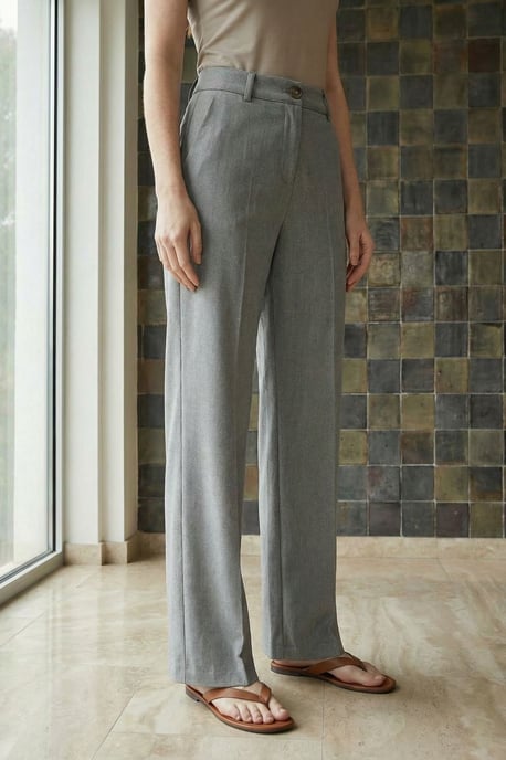 Op Maat Gemaakte Midden Taille Rechte Pantalon - Image 2