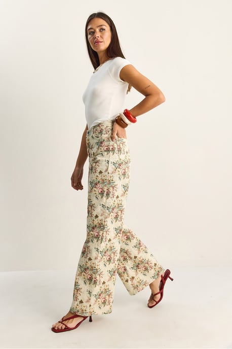 Högmidjade Paisley-mönstrade raka jeans - Image 6