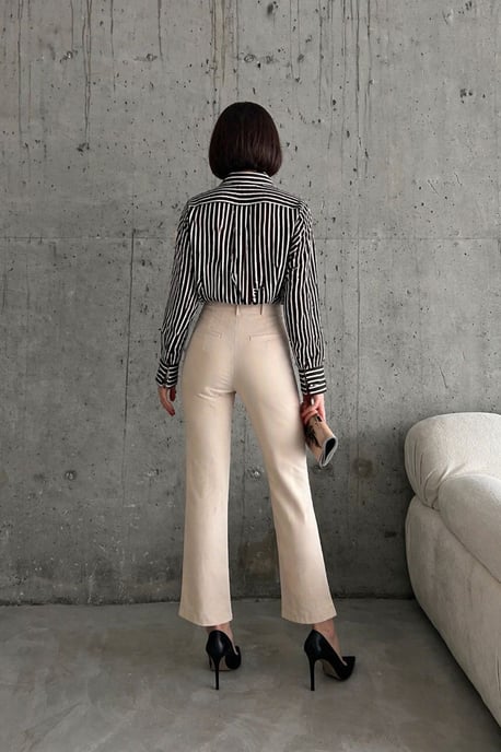 Hoge taille geplooide tailormade broek - Image 2