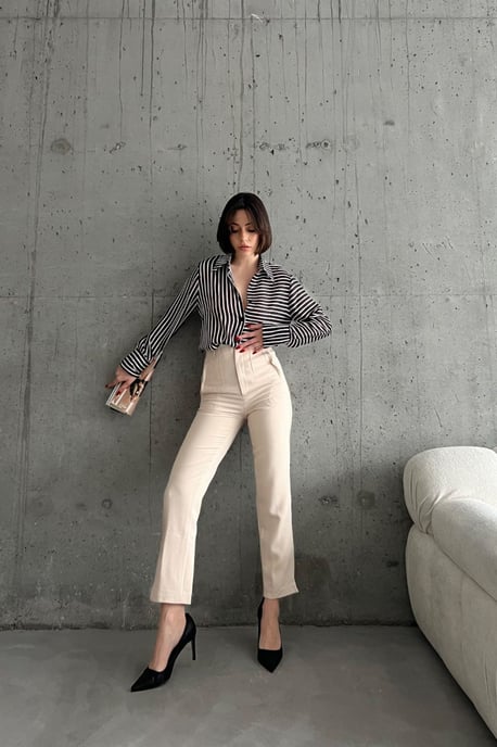 Hoge taille geplooide tailormade broek - Image 3