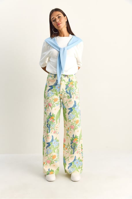 Högmidjade Paisley-mönstrade raka jeans - Image 4