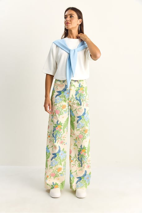 Högmidjade Paisley-mönstrade raka jeans - Image 5