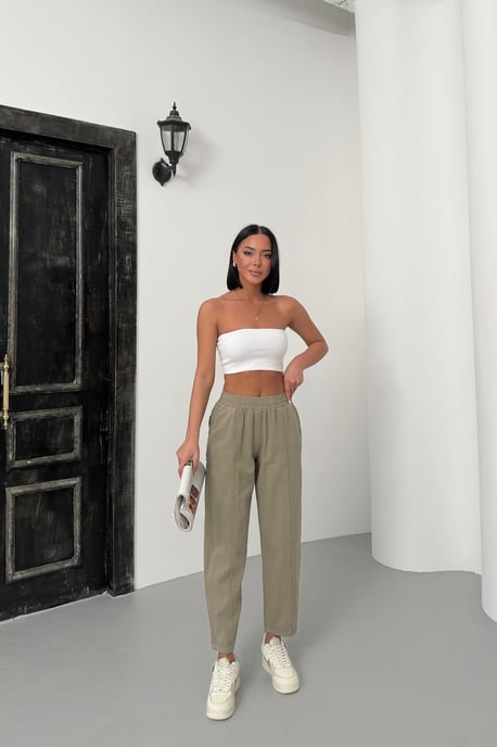 Elastische Taille Rechte Broek - Image 3